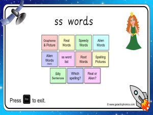 ss phonics worksheets and games - Galactic Phonics